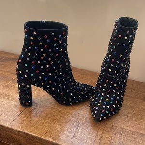 SAINT LAURENT crystal embellished boots